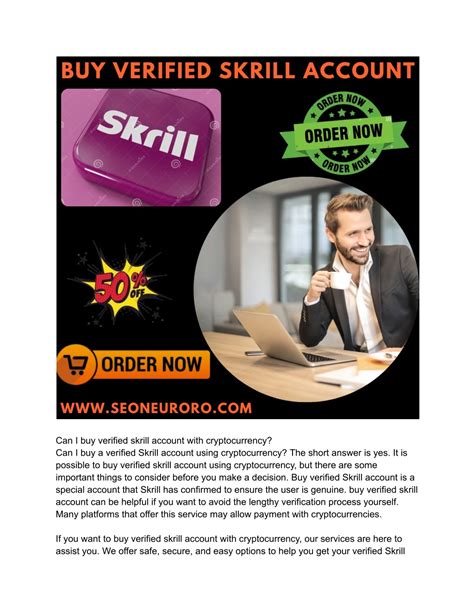 PPT - buy a 43 verified Skrill account from party services like ...