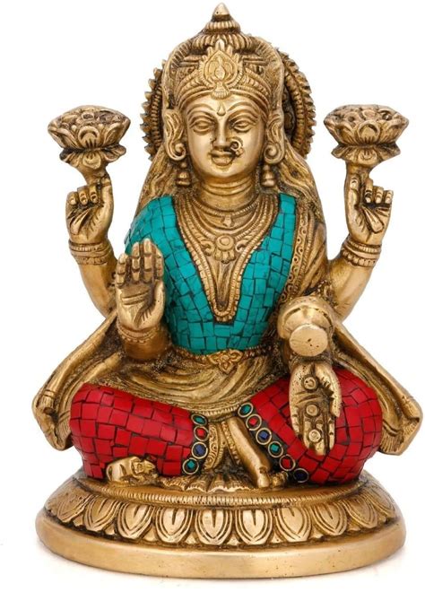 Buy CraftVatika Brass Laxmi Idol Showpiece Goddess Figurine Lakshmi ...