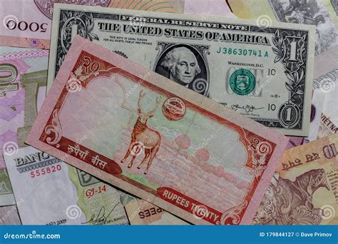One US Dollar with Different Nepalese Rupee Banknotes Stock Image ...