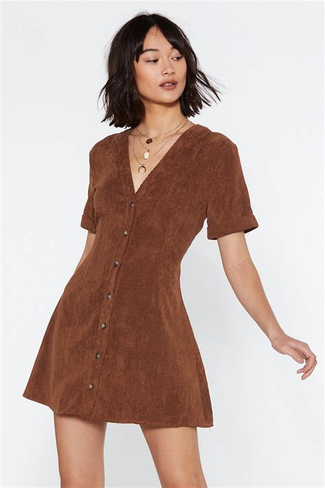 Button Cloud Nine Corduroy Dress | Corduroy dress outfit, Corduroy ...