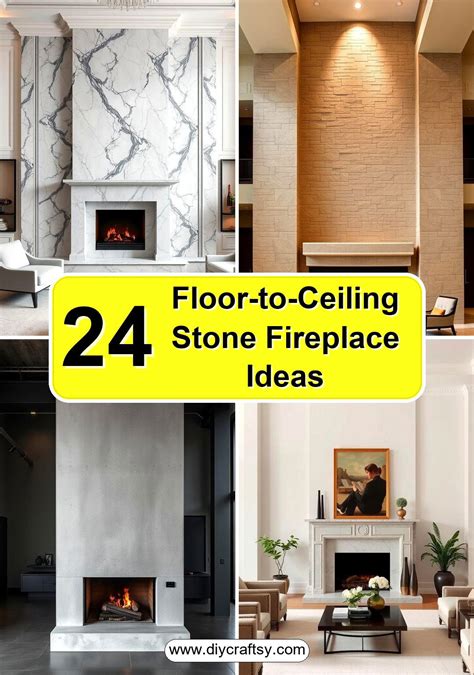 24 Floor-to-Ceiling Stone Fireplace Design Inspirations