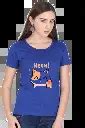 Meow Cat T-Shirt for Women | Cute Half Sleeve Cartoon Tee | Zteezz I