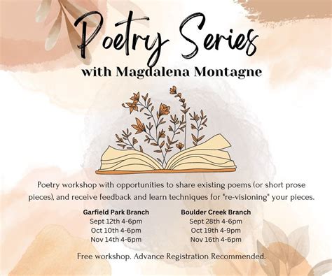 Poetry Series (Garfield Park), Santa Cruz Library-Garfield Park Br, 10 ...