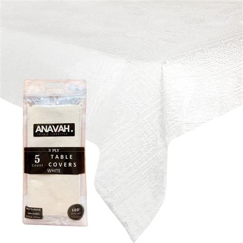 Amazon.com: Paper Tablecloths for Rectangle Tables 5 Pack,White ...