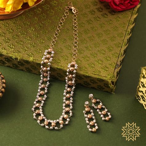 Buy Elegant Detailed Jaali Design Gold Necklace Set Online | Elegant ...