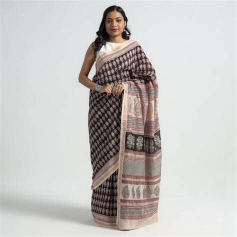 Bagh Print Sarees - Natural Dyed Bagh Printed Saree Online shopping ...