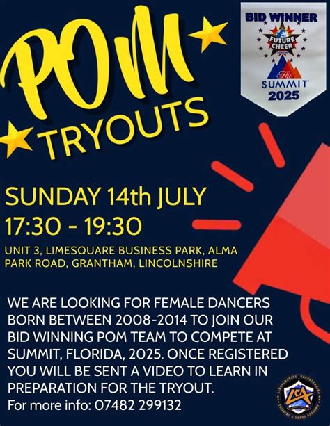 SUMMIT POM TRYOUTS, Unit 3 Limesquare business park Alma park road ...