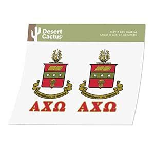 Desert Cactus Alpha Chi Omega Letter 2-Pack Decal Greek for Window ...