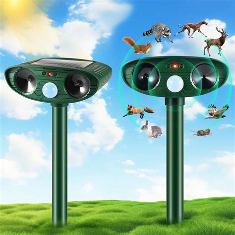 Amazon.com: Upgraded Ultrasonic Animal Repeller Outdoor,2 Pack Solar ...
