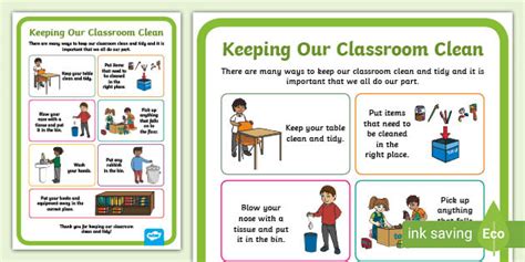 KS1 - Keeping Our Classroom Clean - Display Poster