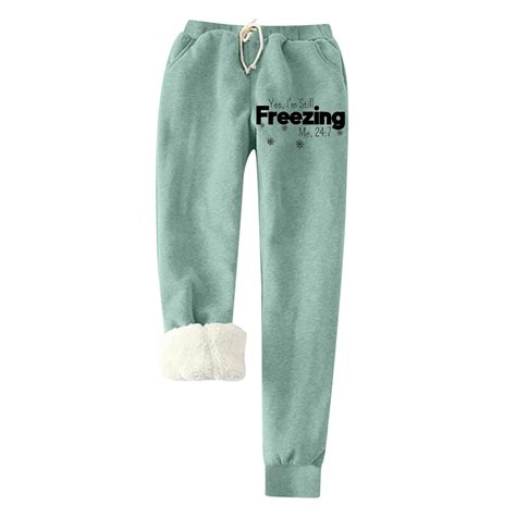 UTSJKR Women's Winter Warm Thickened Sweatpants Fleece Sherpa Lined ...
