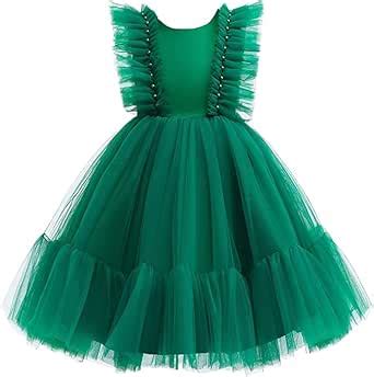 Buy TILISM Girls Tulle Wings Knee Length Dress (1-2 Years, Dark Green ...