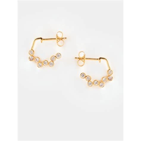 Buy Shaya by CaratLane Starry Gaze Hoop Earrings in Gold Plated 925 ...