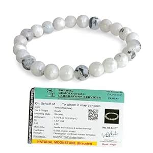 Buy SOLAVA Original Rainbow Moonstone Bracelet with Lab Certificate for ...