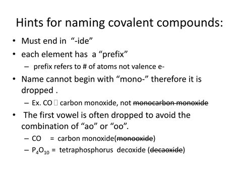 PPT - Covalent Compounds and Naming PowerPoint Presentation, free ...