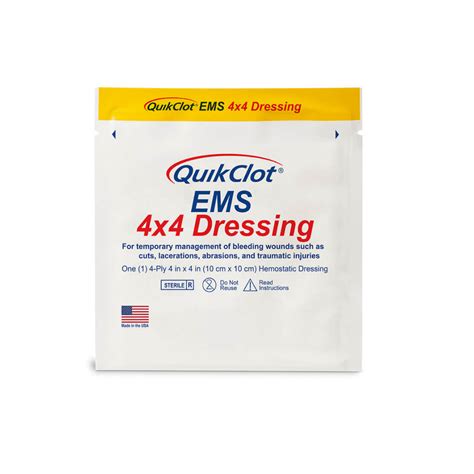 QuikClot EMS 4x4 Haemostatic Dressing