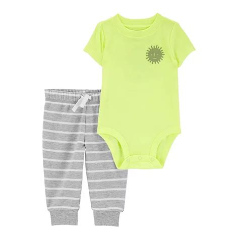Baby Boy Carter's Neon Sun Bodysuit & Striped Pants Set