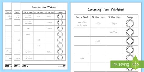 Converting Time Worksheet / Worksheet (teacher made)