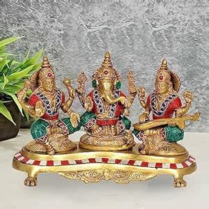 Buy Amazon Brand - Umi Brass Lakshmi Ganesha Saraswati Statue Idol for ...