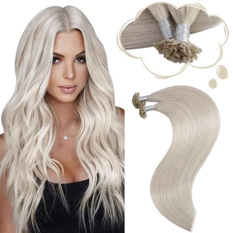 Moresoo Bonding Extensions | Real Hair Blond Remy Keratin U Tip ...