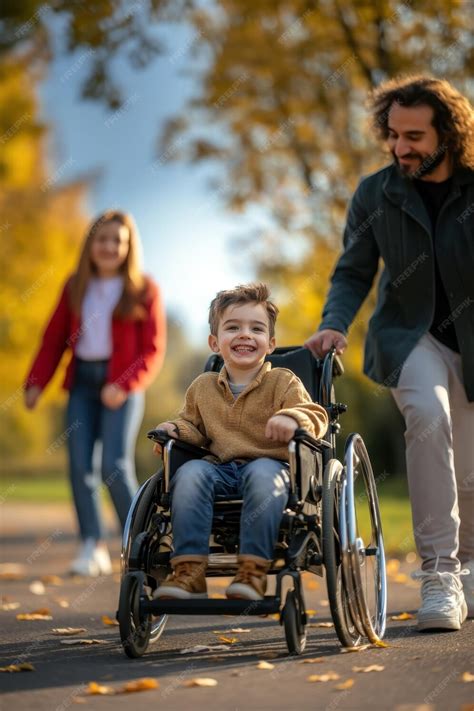 Smiling child with cerebral palsy in the park World Cerebral Palsy SP ...