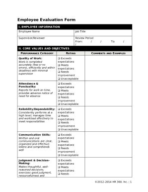 How To Create Employee Evaluation s (With Example) Doc Template | pdfFiller