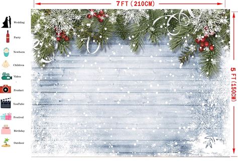 Buy LTLYH 7x5ft Christmas Photography Backdrops Christmas Eve Wood Wall ...