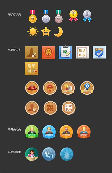 等级资质类图标|UI|图标|TaeYeon_kim - 原创作品 - 站酷 (ZCOOL)