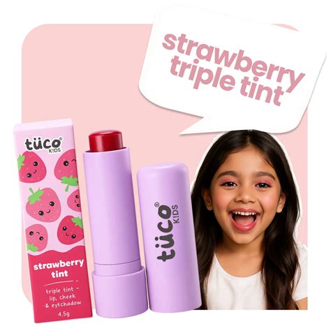 Tuco Kids Strawberry Triple Tint | 100% Natural Lip, Cheek & Eye Tint ...