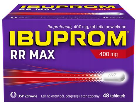 IBUPROM RR Max Ibuprofen 400 mg Ból 48 tabletek (5907377139539) • Cena, Opinie • Przeciwbólowe ...