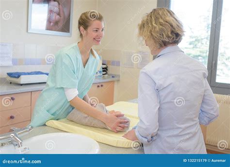 Mom Newborn and Nurse-midwives Stock Image - Image of moppet, child ...