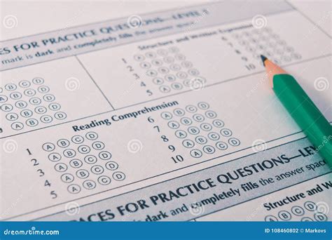 Close-up Photograph of a Perfect Grade on a Scantron Test Stock Photo - Image of macro, positive ...