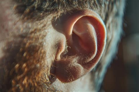 Human ear closeup male ear macro photo detailed human auricle anatomy ...