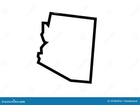 Arizona Outline Map State Shape Stock Vector - Illustration of abstract ...