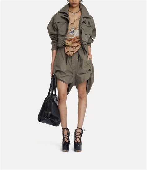 Memphis Cropped Bomber Jacket in KHAKI | Vivienne Westwood®