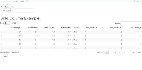 Columns DataTable 的图像结果