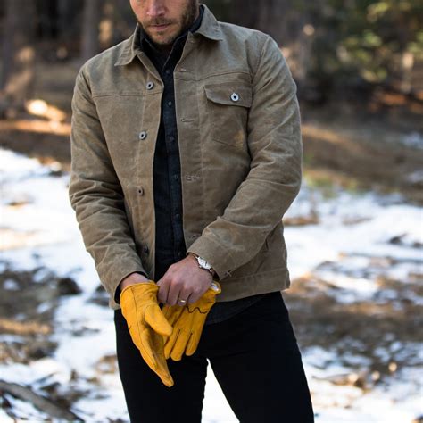 Shop Flint and Tinder Flannel Lined Waxed Trucker Jacket | Trucker ...