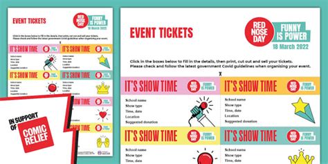 FREE! - Comic Relief: Red Nose Day Talent Show Tickets Template