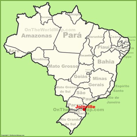 Joinville location on the Brazil map - Ontheworldmap.com