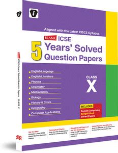 Frank 5 Years’ ICSE Class 10 Solved Board Papers With Hindi – 2025 ...