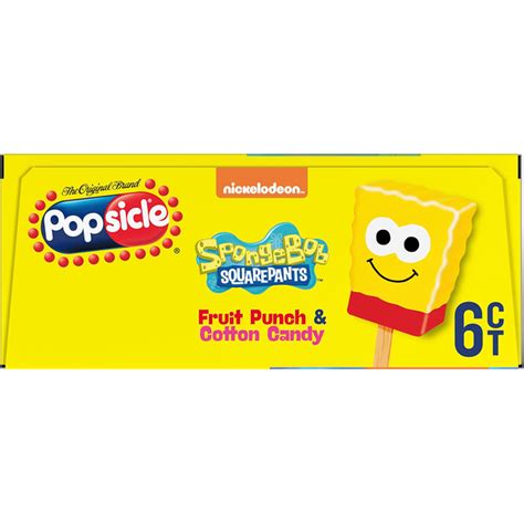 Popsicle Confection Bars, Fruit Punch & Cotton Candy, SpongeBob ...