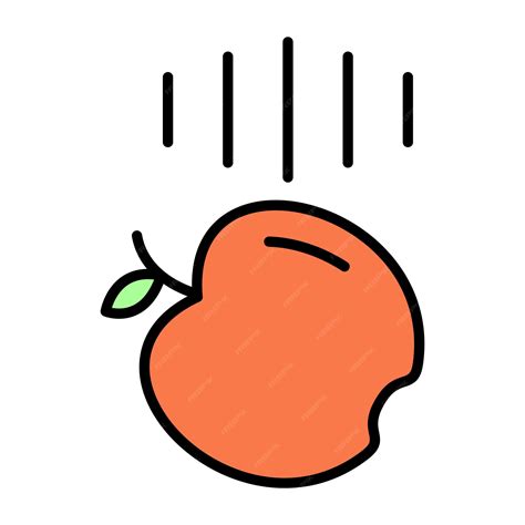 Ilustración plana de manzana cayendo | Vector Premium
