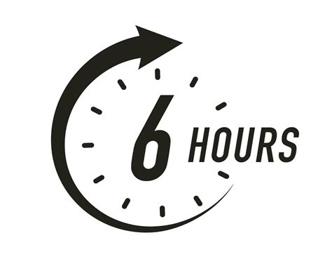 6 hours timer vector symbol black color style 26343019 Vector Art at ...