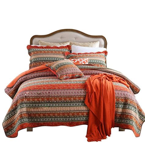 Buy HNNSI Exotic Bohemian Quilt Sets Queen Size 3 Piece Comfy Cotton ...