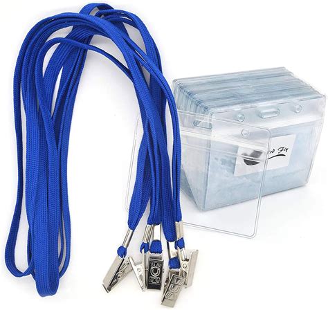 Lanyards with Id Holder Name Badges 50 Pack Waterproof Type Clear ...