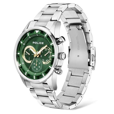 Buy Online Police Quartz Multifunction Green Dial Stainless Steel Strap ...