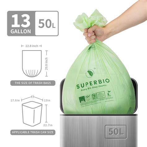 Standard kitchen garbage bag size online