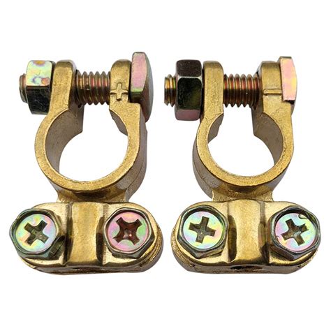 Ampper Brass Battery Terminals Connectors Clamp, Top Post Battery ...