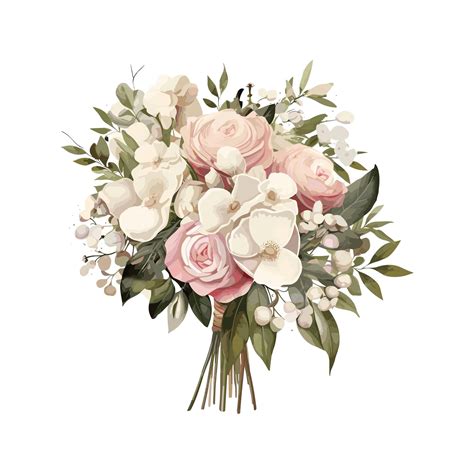 Premium Vector | Brides bouquet Wedding small Flowers Clipart