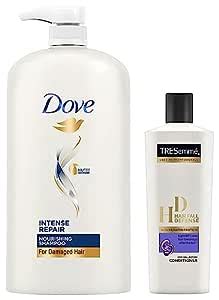 Dove Intense Repair Shampoo, 1L & TRESemme Hair Fall Defense ...